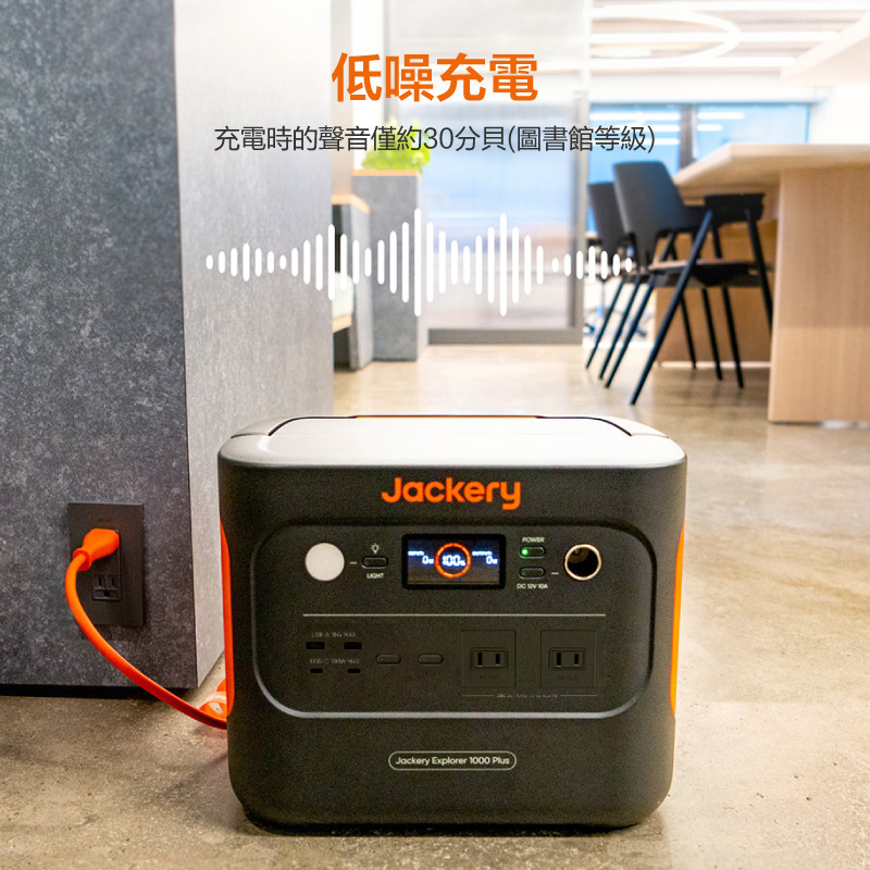 Jackery 1000Plus｜支援低躁音充電｜先創國際